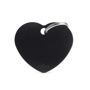 PLACA CORAZON GRANDE ALUMINIO NEGRO